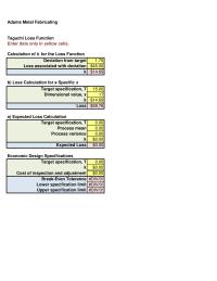 Management Chapter 7 Homework&nbsp;Economic Design Specifications&nbsp;Target specification