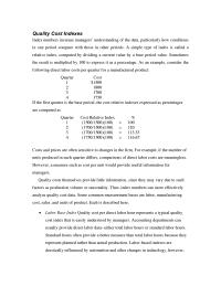 Management Supplement A Homework Sales Base Index Quality Cost Per Sales