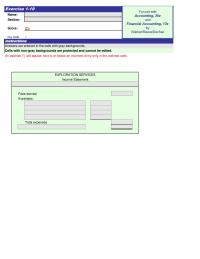 Accounting Chapter 1 Homework Answers are entered in the cells with gray backgrounds.
