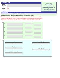 Accounting Chapter 2 Homework Enter the appropriate amounts/formulas in the answer cells