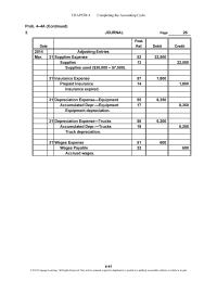 Accounting Chapter 4 Homework Depreciation Expense—Equipment
