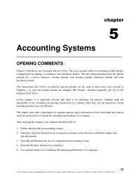 Accounting Chapter 5 Homework You May Want Demonstrate Few Transactions For