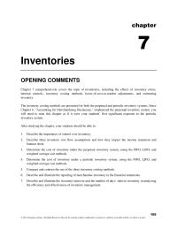 Accounting Chapter 7 Homework Ask Your Students Assume That All Inventory