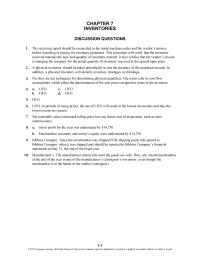 Accounting Chapter 7 Homework Inventory Unit Cost Quantity Total