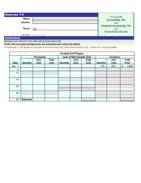 Accounting Chapter 7 Homework Only Final Inventory Cost Column Will Graded