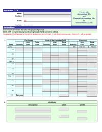 Accounting Chapter 7 Homework In part 1, only final inventory cost – Column K – will be graded.