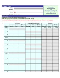 Accounting Chapter 7 Homework&nbsp;Cost of Merchandise Sold&nbsp;Unit
