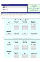 Accounting Chapter 10 Homework Straightline Depreciation Schedule Accumulated Depreciation Expense