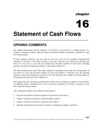 Accounting Chapter 16 Homework Objective Prepare Statement Cash Flows Using The