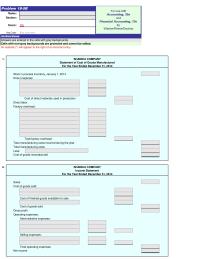 Accounting Chapter 18 Homework Purchases Cost Materials Available For Use Materials