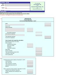 Accounting Chapter 19 Homework Ginocera Inc Income Statement For The Year