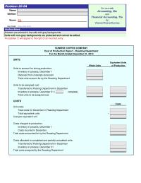 Accounting Chapter 20 Homework Received from materials storeroom