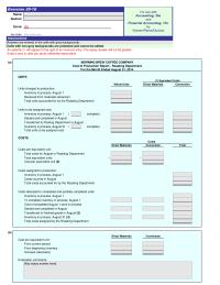 Accounting Chapter 20 Homework Morning Brew Coffee Company Cost Production Report