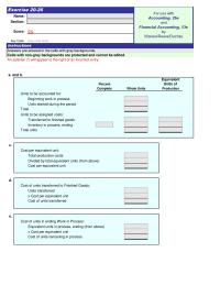 Accounting Chapter 20 Homework Beginning work in process