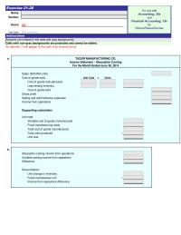 Accounting Chapter 21 Homework For the Month Ended June 30, 2014