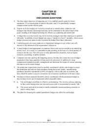 Accounting Chapter 22 Homework A static budget is most appropriate in situations where