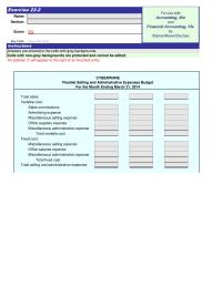 Accounting Chapter 22 Homework Cyberware Flexible Selling And Administrative Expenses Budget