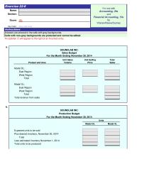 Accounting Chapter 22 Homework Less estimated inventory November 1, 2014