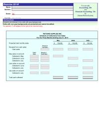 Accounting Chapter 22 Homework For the Three Months Ending July 31, 2014