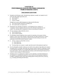 Accounting Chapter 23 Homework Quantity Variance Direct Materials Actual Quantity