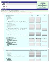 Accounting Chapter 23 Homework Standard amount per case