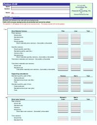 Accounting Chapter 23 Homework&nbsp;Standard quantity used of filler