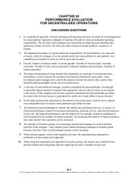 Accounting Chapter 24 Homework Cargo Division Wild Sun Airlines Inc Divisional