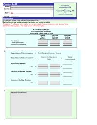 Accounting Chapter 24 Homework Ef Lynch Company Divisional Income Statements For