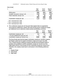 Accounting Chapter 25 Homework Selling Price 170 155 130 Variable Conversion