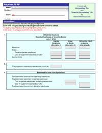 Accounting Chapter 25 Homework Cost of equipment less residual value
