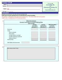 Accounting Chapter 25 Homework Promote Tennis Shoe or Promote Walking Shoe