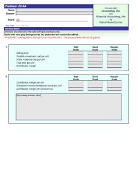 Accounting Chapter 25 Homework Total Cost Per Unit Contribution Margin 280