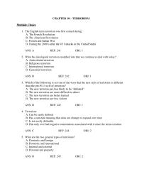 Counseling Chapter 10 The Organizations Terrorist Activity Terrorism Must Threaten