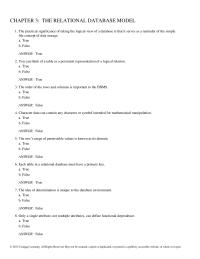 Chapter 3 The order of the rows and columns is important to the DBMS