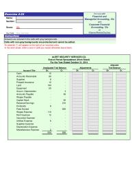Accounting Chapter 4 Homework Alert Security Services Co Endo period Spreadsheet Work