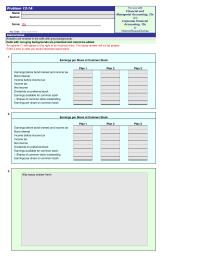 Accounting Chapter 12 Homework Stock Earnings Before Bond Interest And Income