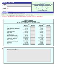 Accounting Chapter 15 Homework Kasay Company Comparative Income Statement For The