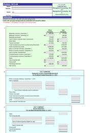 Accounting Chapter 16 Homework December Materials Inventory December Materials Purchased Cost