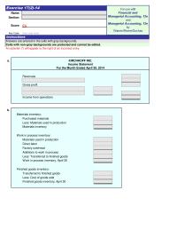 Accounting Chapter 17 Homework Kirchhoff Inc Income Statement For The Month