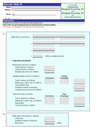 Accounting Chapter 19 Homework Breakeven In Accounts Total Fixed Costs Revenue