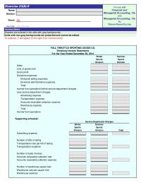 Accounting Chapter 23 Homework Full Throttle Sporting Goods Co Divisional Income