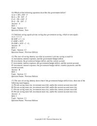 Economics Chapter 2 Which of the following equations describes the government&nbsp;