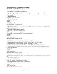 Economics Chapter 10 The theory that real shocks to the economy
