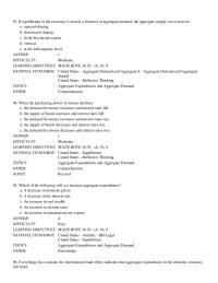 Economics Chapter 10 If equilibrium in the economy is merely a function of aggregate