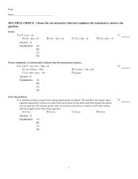 Chapter 6 The length and area of the rectangle are given