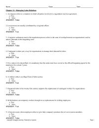 Human Resources Chapter 11 Industrial Workers The World d The Series Strikes