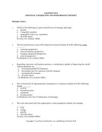 Chapter 2 The four performance areas of the balanced scorecard