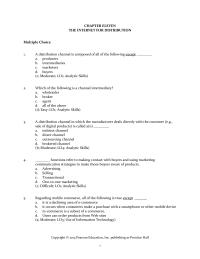 Chapter 11 Which of the following is a channel intermediary