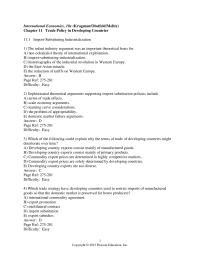 Economics Chapter 11 The efficiency case made for free trade is that as trade