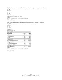 Finance Chapter 8 The depreciation tax shield for the Shepard Industries